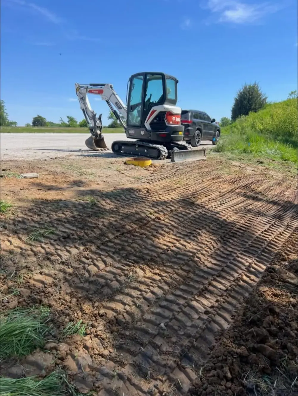 Electrical line and pole base