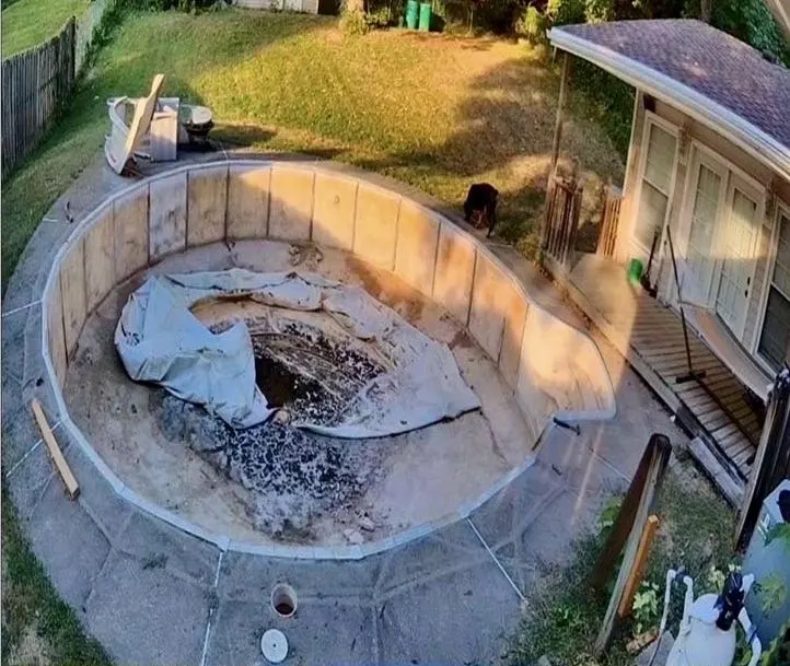In-ground pool removal before