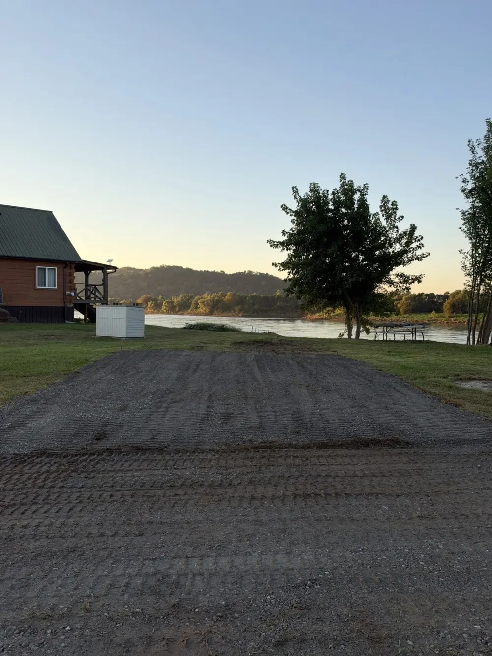 Riverside gravel pad